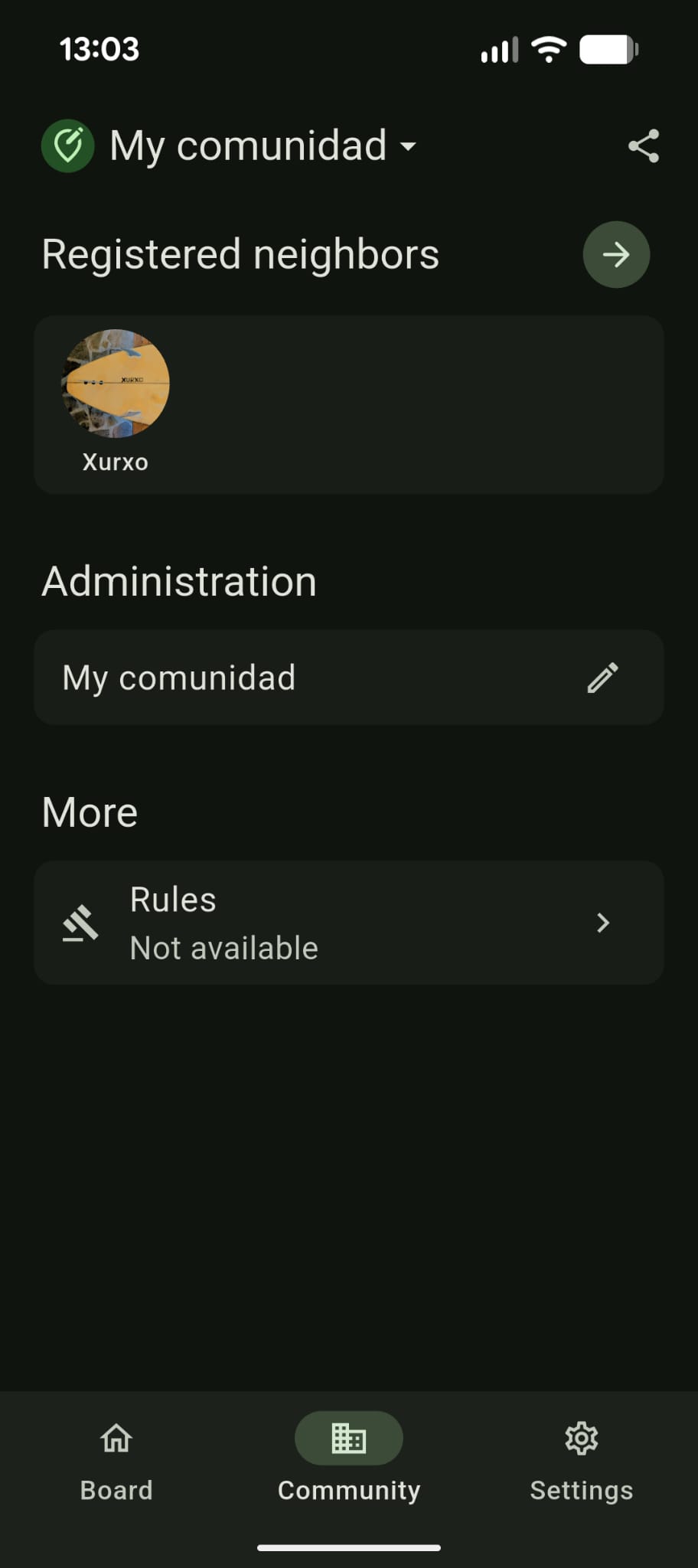 Screenshot of the app
